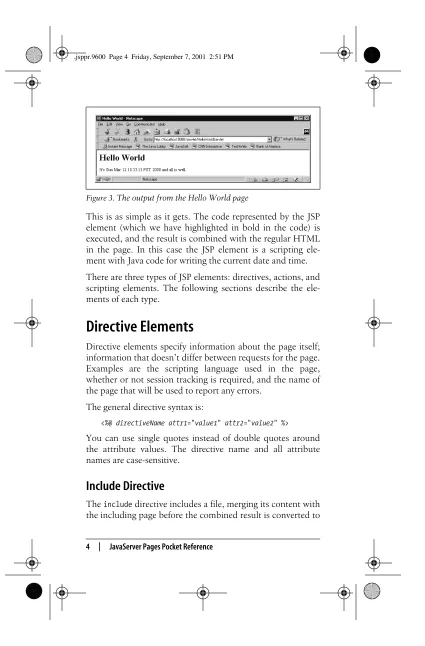 Figure 3. The output from the Hello World page