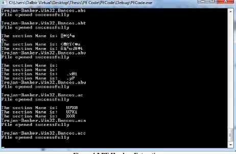 Figure 4.2 shows the output in command prompt window while running the code for feature 