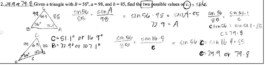 Figure 1. Accurate supporting sketches of the two correct solutions to the problem 