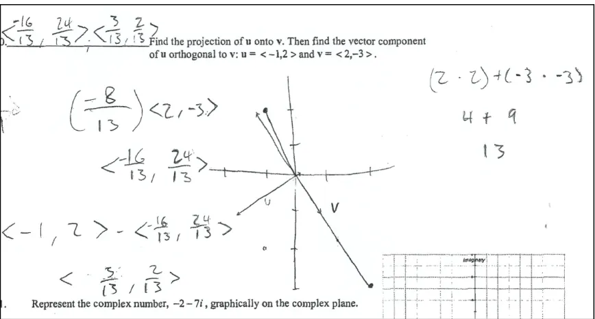 Figure 6. A sketch of the projection of vector u onto vector v and the orthogonal 