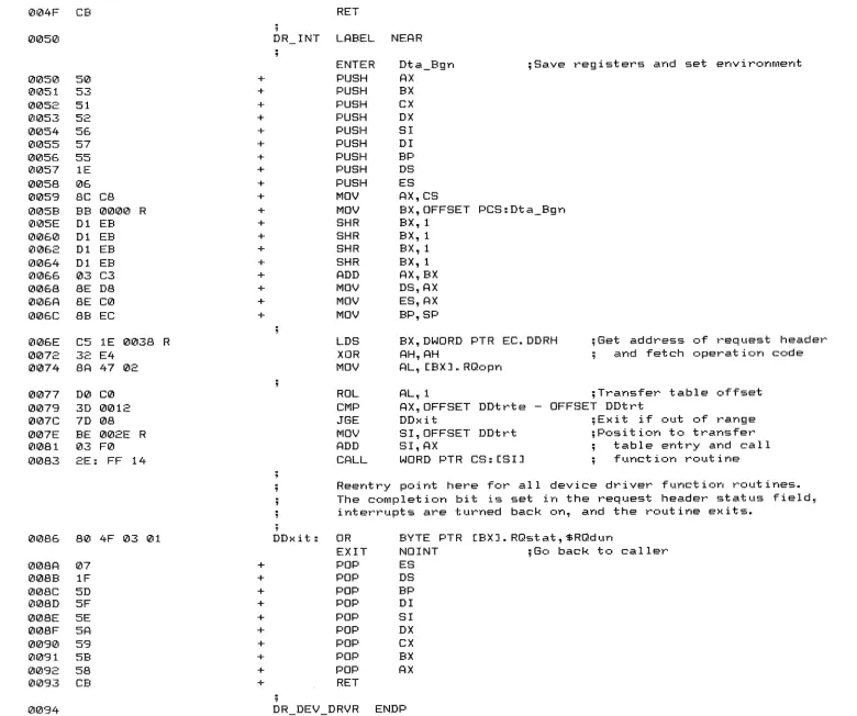table entry and call function routine 