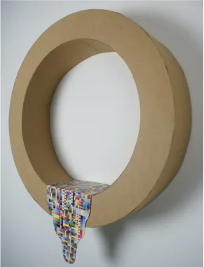 Figure 7, no flow, flow, 2013, cardboard and hot glue 
