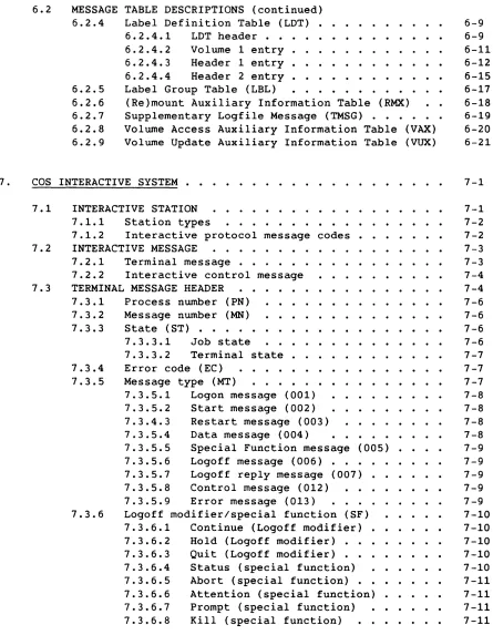 TABLE DESCRIPTIONS (continued) Label Definition Table . (LOT) · 