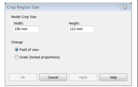 Figure 2 The menu page for setting the crop region size of theRevit camera.