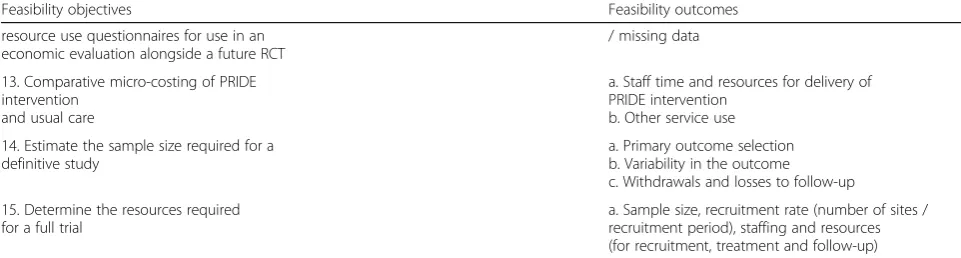 Table 2 Feasibility objectives and outcomes (Continued)