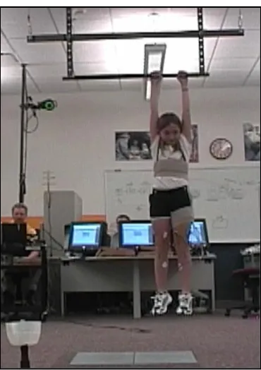 Figure 3:  Female Subject Preparing for Unanticipated Drop Landing 