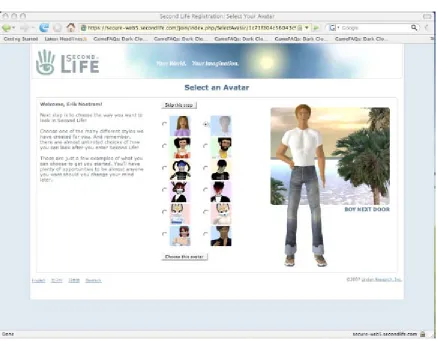 Figure 2: Avatar Selection at Registration 