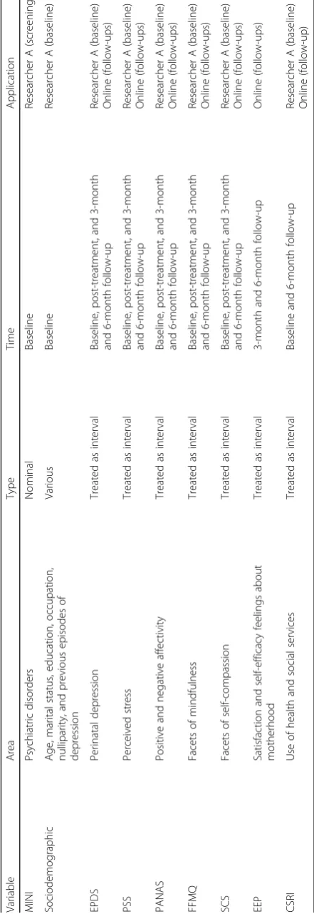 Table 1 Study instruments