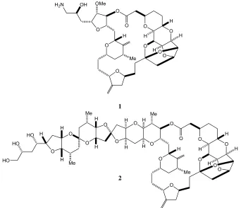 Figure 1.1: Eribulin (1) and halichondrin B (2)  