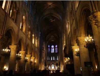 Figure 7. The interior of Cathédrale Notre Dame de Paris. 