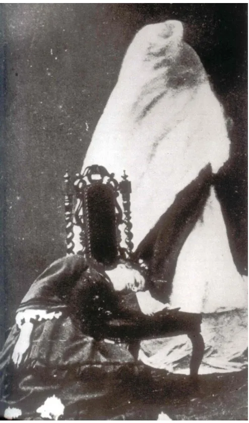 Figure 5: This photograph by Frederick Hudson (c. 1874) features medium Florence Cook in a trance