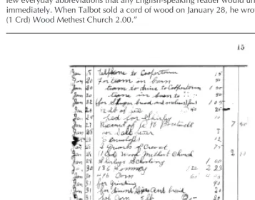 FIGURE 2-1.A page from Talbot’s ledger