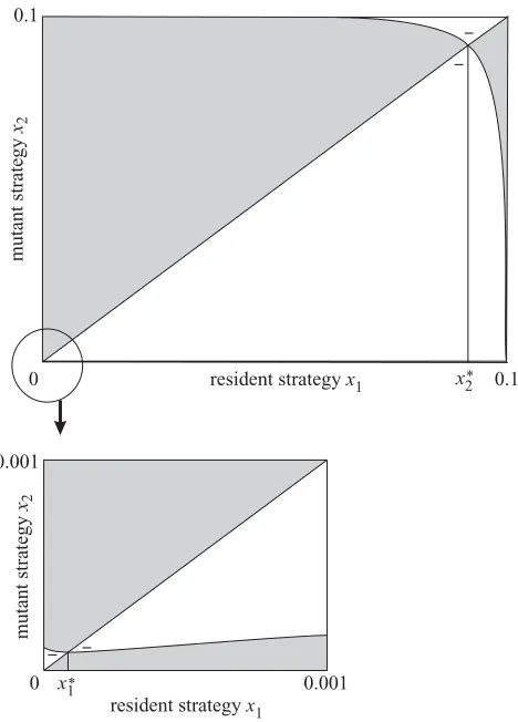 Figure 5. A PIP. The resident and mutant strategies are