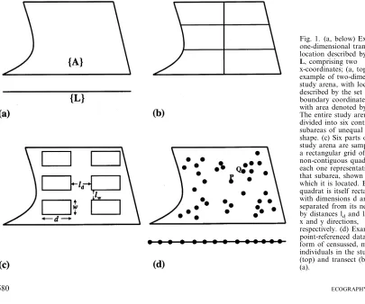 Fig. 1. (a, below) Example ofone-dimensional transect with