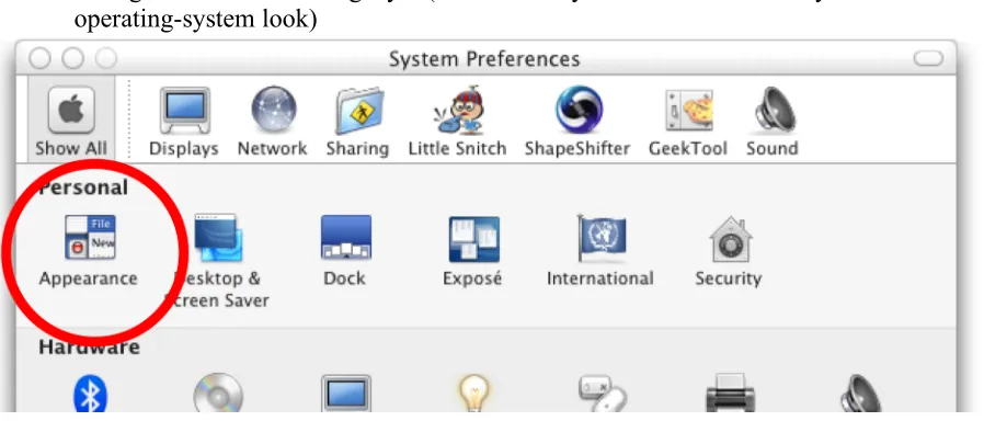 Figure 1 - How to access the System Preferences 