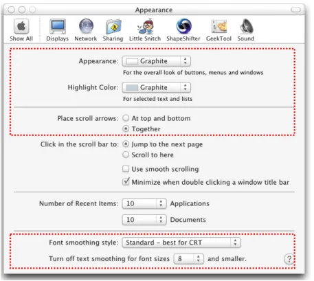 Figure 3 - "Appearance" preference pane 
