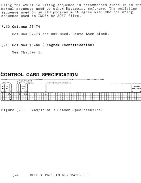 Figure 3-1. Example of a Header Specification. 