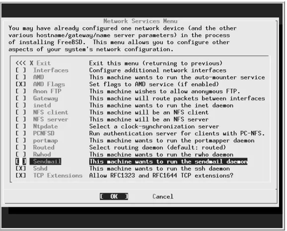 Figure 6-4: Network services menu
