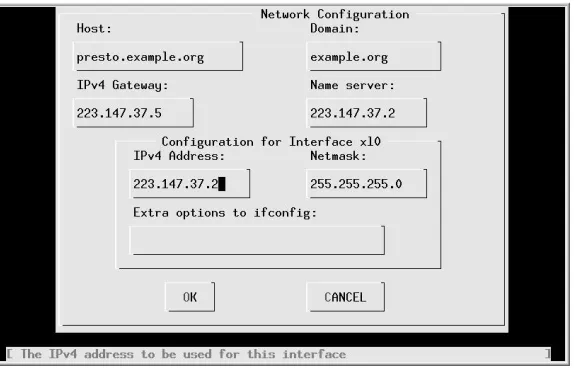 Figure 6-6: Network conﬁguration menu