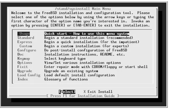 Figure 5-1: Main installation menu