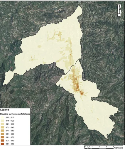 Fig. 2 Ratio of housing surface area to total area