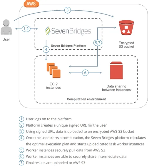 Figure 1: Overview of data flow on the Seven Bridges Platform  	   	  