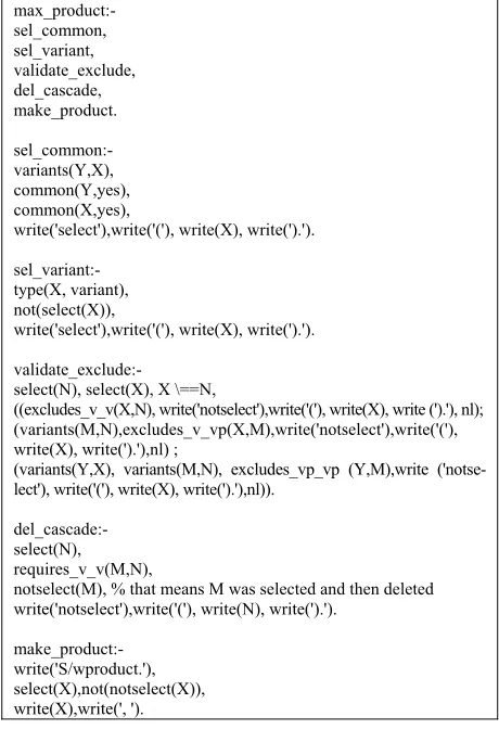 Table 9. A program to generate the maximum product 