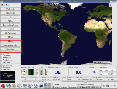 Figure 4.2: GPSDrive application screen shot. 