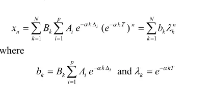 Figure 1. The construction of the ESF from the parallel kkis related as RαkT 1/ (R C ), kkwhere exponential filters (EF), which are built using RC-circuits