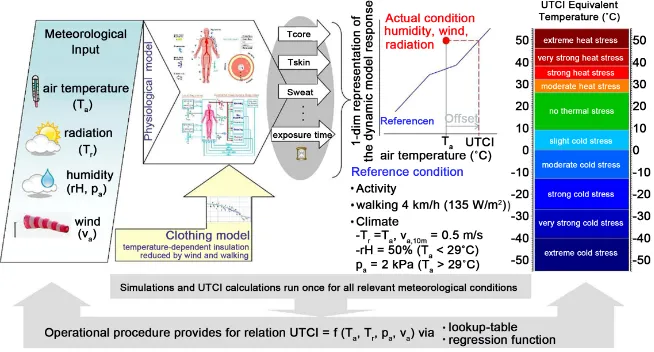 Figure 2. Schematic view of the calculation of the UTCI. From: [33]. 