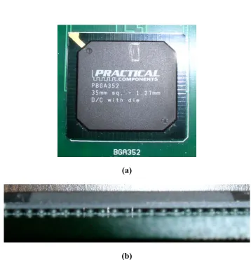 Figure 1.1 Picture of the BGA package. The top component is the integrated circuit chip
