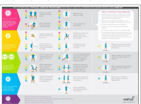 Fig. 4 Classification by allocation and examples of exercises of the participant according to a functional level group by the SPPB, gait speed andrisk of falls