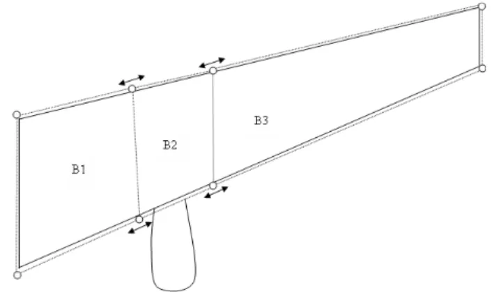 Figure 1.8. Engine displacement. The arrows correspond to the degrees of freedom of different points, other points are fixed.