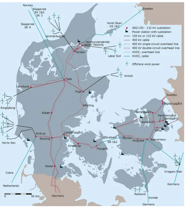 Figure 5.2.1. The 400 kV grid according to expansion principle C. 