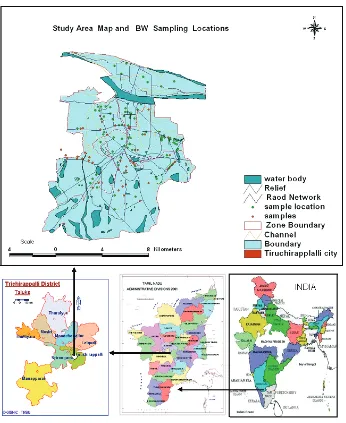 Figure 1. Study area of Tiruchirappalli city 