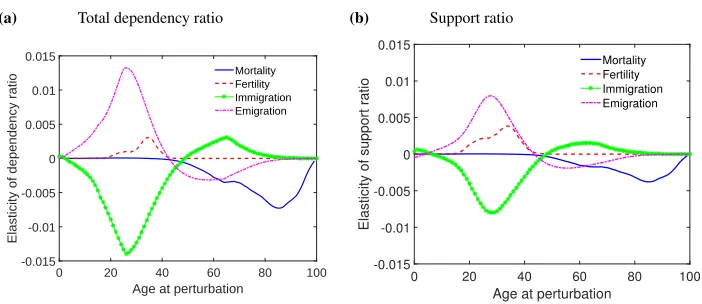 Figure 6:Elasticity of dependency and support ratio