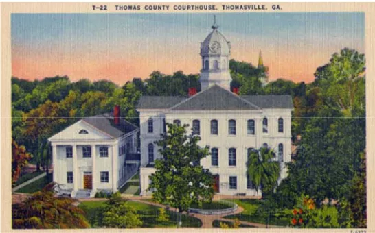 Figure 5.  Postcard of Courthouse and Annex circa 1937. View from Jefferson Street. 