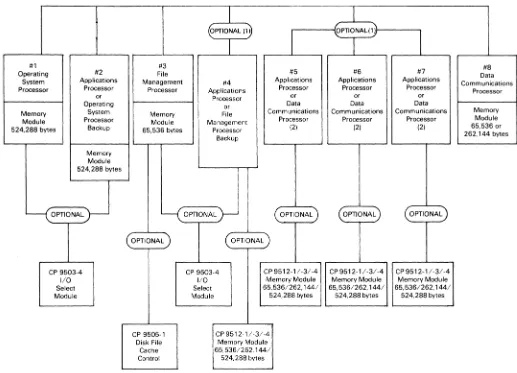 Figure 1. Schematic of CP9582/5 processor and memory options 