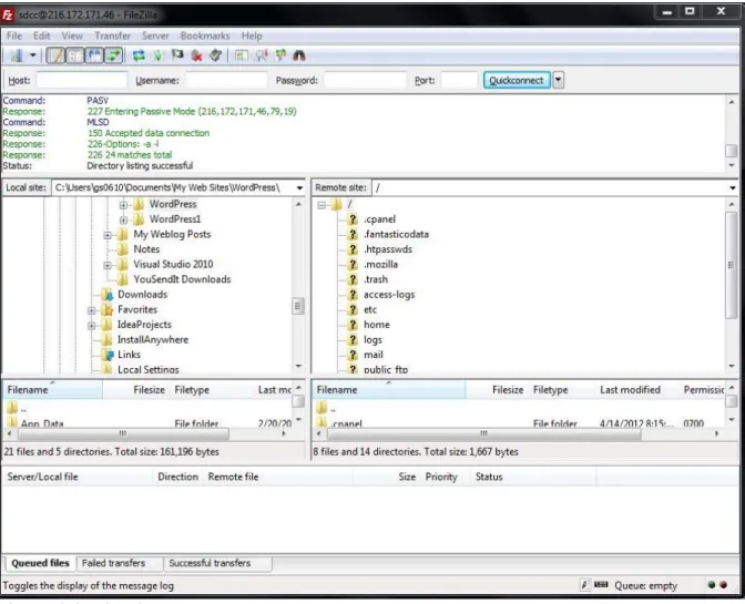 Figure 2.3. FileZilla tool. 