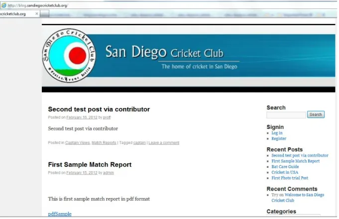 Figure 3.3. Blog main page. 