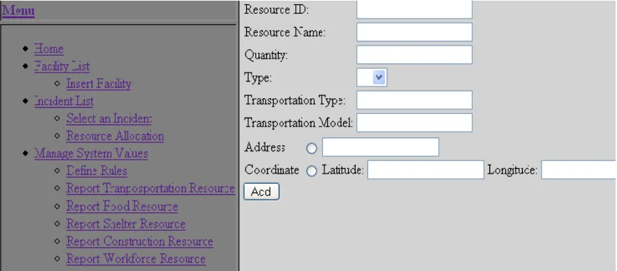 Figure 3: Report Transportation Resource