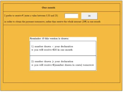 Figure 4: Sample screenshot for the BDM elicitation method, two month version