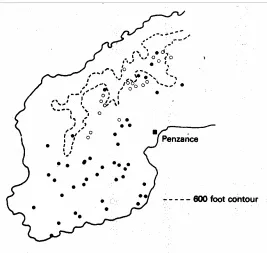 Table 3. Proportion of soils assessed to have loessial additions on the Cornish Hercynian Granites (observations made during 1:250,000 soil survey of Cornwall)