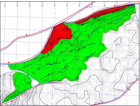 Figure 5. The well pattern arrangement in BZ Oilfield (1-1195-1 sand body). 