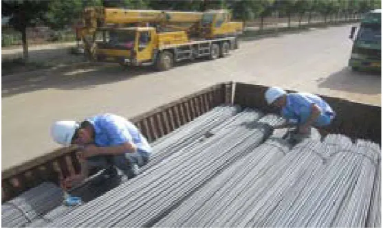 Figure 1. Manual counting of steel bars. 