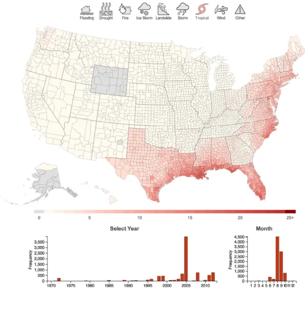 Figure 3: Accenture Disaster Visualization showing a curious data pattern 
