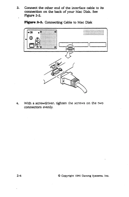 Figure ~2. Connecting Cable to Mac Disk 