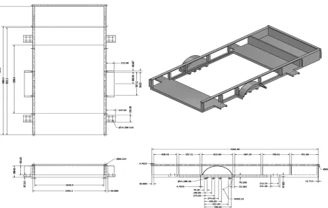 Figure 1. Schematic diagram of commercial flatbed trailer used to transport the rainfall simulator