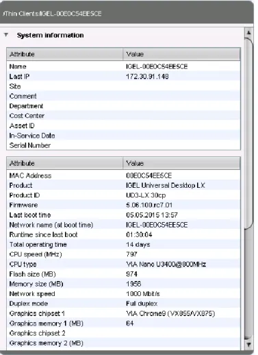 Figure 11: System information of the thin client 