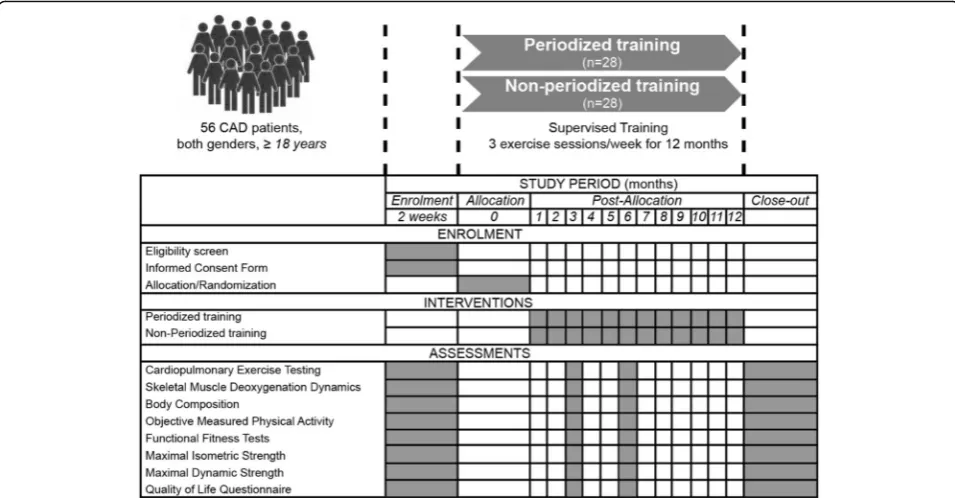 Fig. 1 Standard Protocol Items: Recommendations for Interventional Trials (SPIRIT) figure showing the schedule of enrolment, intervention,and assessments